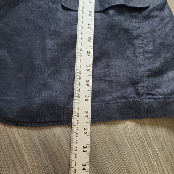 100% Linen Blazer Mens XL Navy Blue Two Button Material London Classic Preppy - Picture 7 of 11